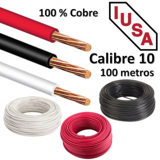 Cable Eléctrico Negro THW #10 100m Iusa