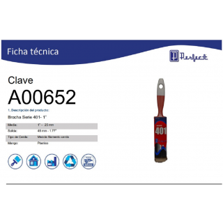 Brocha Serie 401- 1” A00652 Perfect