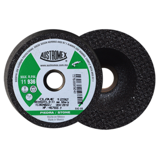 Copa Mini Desbaste Piedra G36 3-5/32" x 1-3/4" x 5/8"-11H 1270 Austromex