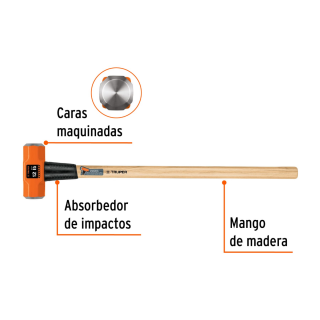 Marro octagonal 12 lb, mango de madera 36" 16513 MD-12M Truper