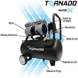 Compresor silencioso de 1 HP 24 Lts. 37007 Tornado