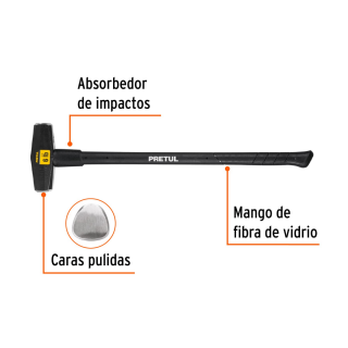 Marro tipo Nevada 8 lbs. mango 36" 22205 MD-8MP Pretul
