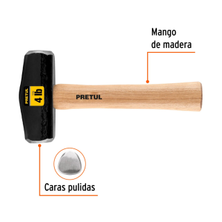 Marro tipo Nevada 4 lbs. mango 10-3/4" 22217 DHT-4P Pretul
