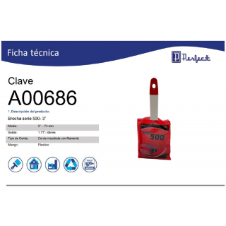 Brocha serie 500- 3” A00686 Perfect