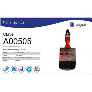 Brocha serie Mamey – 2 1/2” A00505 Perfect