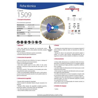 Disco de diamante segmentado Easy-cut 1509 Austromex