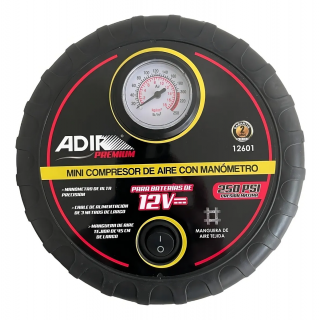 Mini Compresor de Aire con Manómetro 12601 Adir