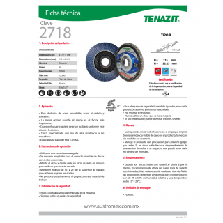 Disco laminado grano 80 Easy-cut 4-1/2 Pulg 2718 Austromex