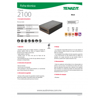 Block para lijado grano 100 2100 Austromex
