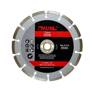 Disco de diamante segmentado HUM 7 Pulg 2558 Austromex