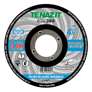 Disco de desbaste para acero inoxidable 4-1/2 Pulg 388 Austromex