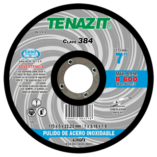 Disco de desbaste de acero inoxidable 7 Pulg 384 Austromex