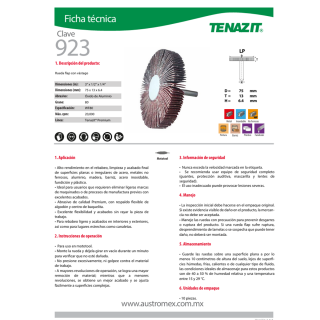 Rueda flap con vástago grano 80 3X1X1/4 923 Austromex