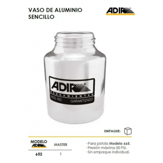 Vaso de aluminio sencillo AD-652 Adir