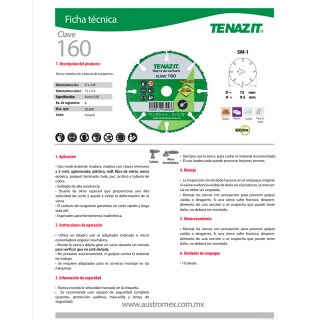 Sierra de Carburo para Taladró 75x9,5 mm/3x3/8" 160 Tenazit