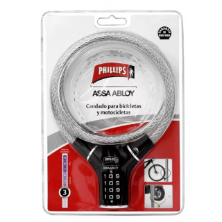 Candado para bicicleta o motocicleta negro 3470 Phillips