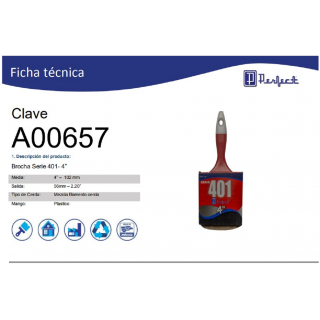 Brocha Serie 401- 4” A00657 Perfect