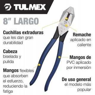 Pinza de Electricista Clásicas 8 Pulgadas 201-8 Tulmex