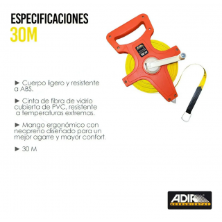 Flexómetro de cruceta 30m AD-162 Adir