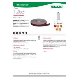 Rollo de lija para plomería grano 120 1263 Austromex