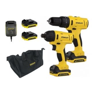 Combo taladro percutor SCH121S2 - Atornillador de impacto SCI12S12K 12V Stanley