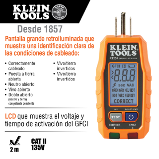 Kit de prueba eléctrica NCVT de Rango dual y probador de receptáculo GFCI Klein Tools