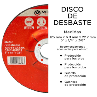Disco de Desbaste Metal 5" Maraga