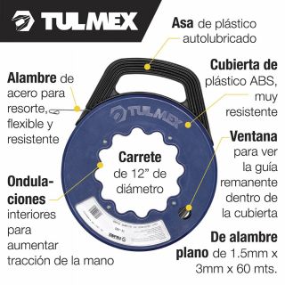 Guía acero 60 Mts 14-a60 K-Tulmex