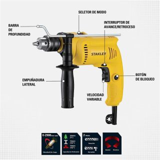 Rotomartillo 600W 1/2 (13 mm) VVR SDH600 Stanley