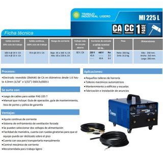 Soldadora con accesorios MI225L Infra Miller
