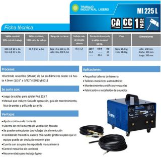 Soldadora con accesorios MI225L Infra Miller