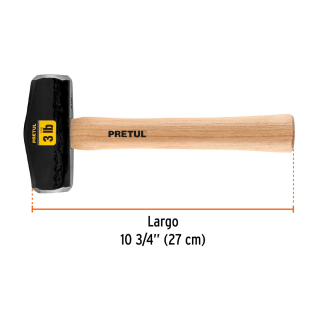 Marro tipo Nevada 3 lbs. mango 10-3/4" 22216 DHT-3P Pretul