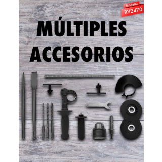 Kit de herramisntas Rotomartillo, Esmeriladora y Taladro FO2470 Foreman