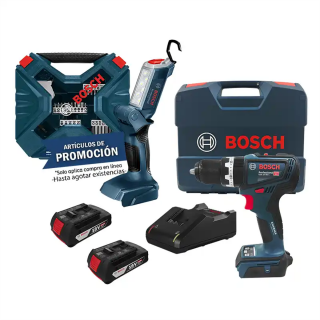 Combo Rotomartillo GSB 18V-90 C + Linterna GLI 18V-300 + SET X-LINE 65pz Bosch