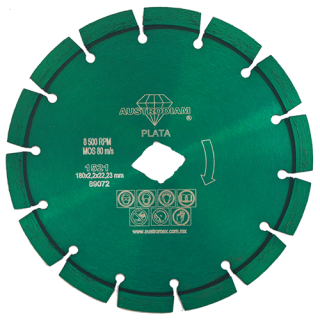 Disco de diamante verde segmentado Granito 1521 Austromex