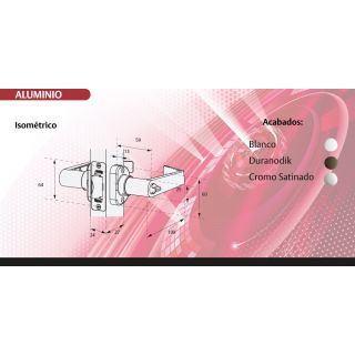 Cerradura para perfiles de Cromo Satinado 3000 (3163) Phillips