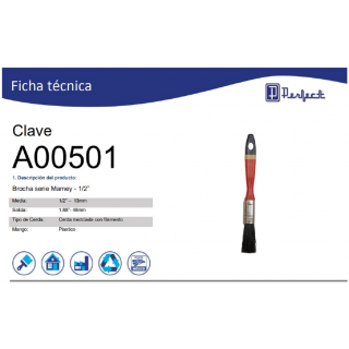 Brocha serie Mamey - 1/2” A00501 Perfect