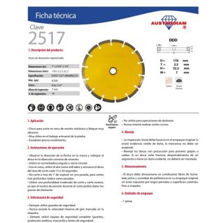 Disco de diamante segmentado Easy-cut Cantera 2517 Austromex