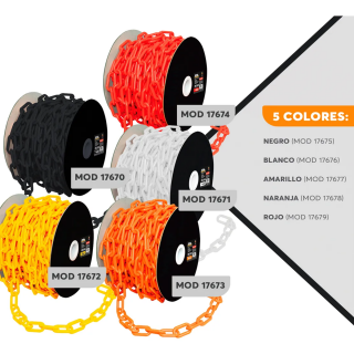 Cadena de Plástico Rojo 5/16" 25M 17674 Adir