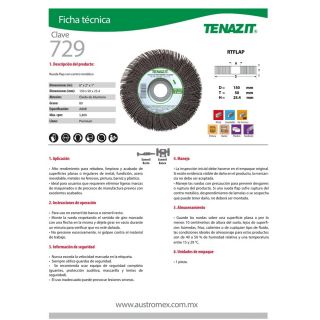 Rueda flap Tenazit Premium grano 80 6X2X11 729 Austromex