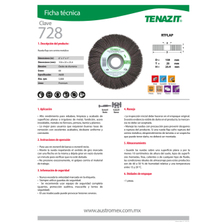 Rueda flap Tenazit Premium grano 60 6X1X1 728 Austromex