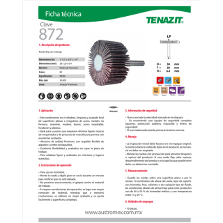 Rueda flap con vástago grano 80 872 Austromex