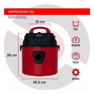 Aspiradora Sólido Líquido 600W 10L FOTIGG10L Foreman