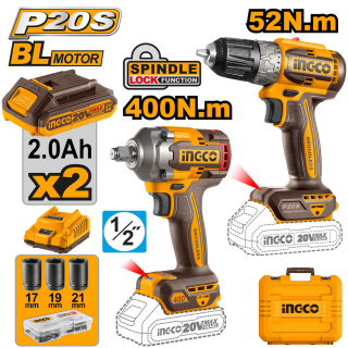 Combo Llave de Impacto + Atornillador 20V UCKLI20271 Ingco