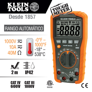Multímetro digital de rango automático de 1000V MM600 Klein Tools