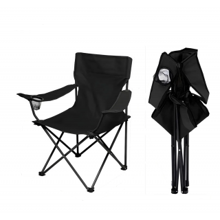 Silla Plegable Para Camping Negra GardenLife
