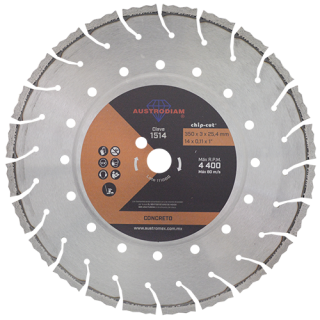 Disco de diamante segmentado corte concreto 14" 1514 Austromex