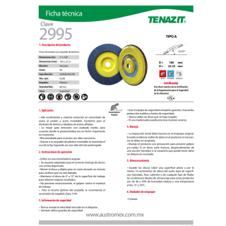 Disco laminado Superlam 7 Pulg Grano 40 2995 Austromex