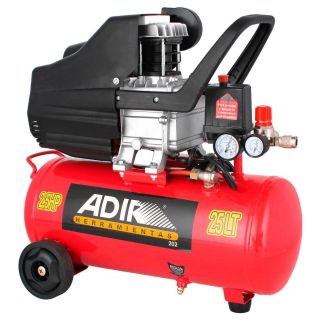 Combo Compresora Pistola y Manguera 25L 2.5HP 202 Adir