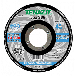 Disco de desbaste para acero inoxidable 4-1/2 Pulg 388 Austromex